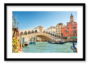 Rialto bridge on Grand canal in Venice