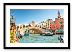 Rialto bridge on Grand canal in Venice