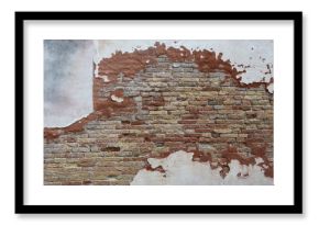 Venedig: Verwitterte Hausmauer einer alten Synagoge (Detail) im jüdischen Viertel im Stadtteil Cannaregio - Textur, Hintergrund, Ökologie Konzept