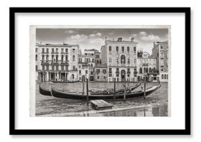 Old Vintage Monochrome photo in Venice Italy