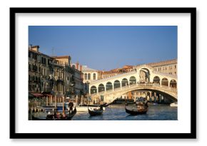 Venedig, Rialtobrücke, Canal Grande, Gondeln, Copy space