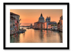 Santa Maria Della Salute, Church of Health in dusk twilight - sunrise at Grand Canal Grande Venice Italy 