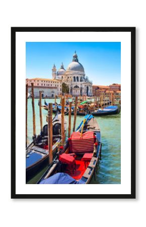 Gondolas with Santa Maria della Salute in Venice, Italy