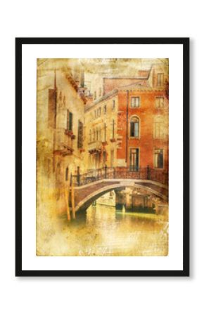views of Venice in vintage style, like postcards