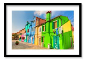 Colorful houses on Burano island, near Venice, Italy