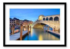 Rialto bridge at night in Venice