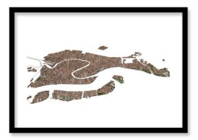 Venezia Laguna 3d Mappa Cartina (Serenissima) UHQ
