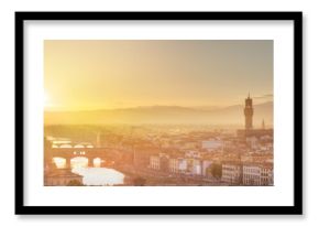 Arno River and Ponte Vecchio at sunset, Florence