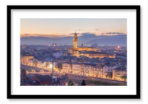Arno River and Ponte Vecchio at sunset, Florence