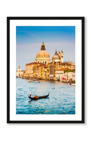 Gondola on Canal Grande at sunset, Venice, Italy