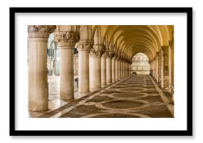 Ancient Columns in Venice. Arches in Piazza San Marco, Venezia