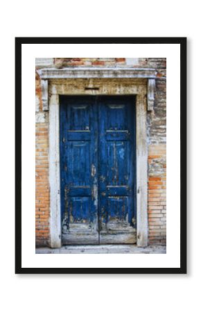 Old front door to house, Venice, Italy