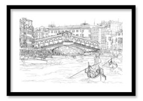 Venice - Grand Canal. View of the Rialto Bridge