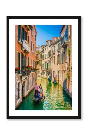 Traditional Gondola on canal in Venice, Italy