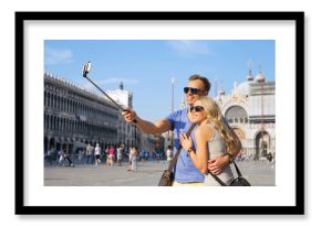 Couple making selfie photo