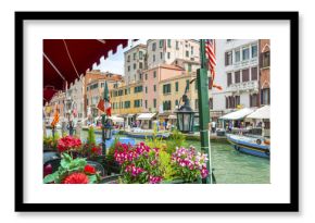 Sidewalk Cafe in Grand Canal of Venice, Italy