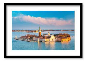 Aerial view at San Giorgio Maggiore island, Venice, Italy