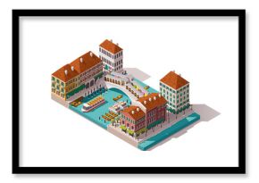 Vector isometric Venice street