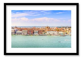 Venice panoramic aerial view, Piazza San Marco with Campanile an