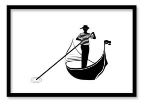 Gondolier - Silhouette noir et blanc