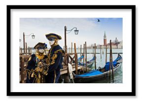 Couple in carnival mask in Venice.