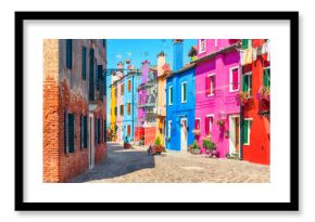 Old colorful houses in Burano, Italy.