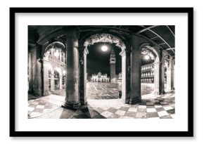 Architectural panorama of Piazza San Marco and arches, Venice