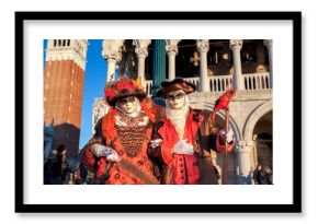 Beautiful carnival mask on San Marco square in Venice, Italy