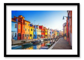 Kolorowi domy w Burano, Wenecja, Włochy