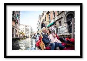 Happy couple on romantic holiday in Venezia