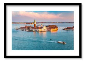 Aerial view at San Giorgio Maggiore island, Venice, Italy