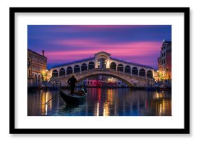 Gondola near Rialto Bridge in Venice, Italy