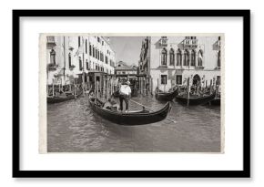 Old Vintage Monochrome photo in Venice Italy