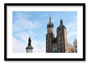 krakow, Kraków, poland, Rynek Główny, Adam Mickiewicz Monument, statue, architecture, monument, sculpture, city, building, church, art, cathedral, landmark, tower, town, history,church, architecture, 