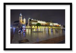 Kraków rynek starego miasta nocą