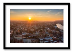 The Main Town of Krakow in the light of the setting sun. Poland
