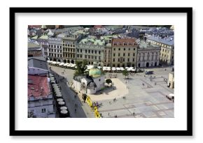 Kraków, Rynek Główny, stare miasto, panorama w Wieży Mariackiej,