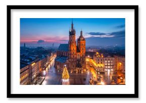 Old town of Krakow with amazing architecture at dawn, Poland.