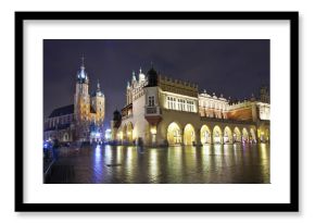Kraków rynek starego miasta nocą