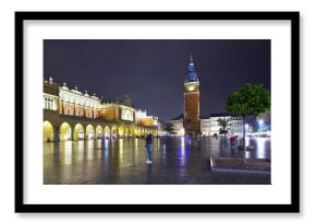 Kraków rynek starego miasta nocą