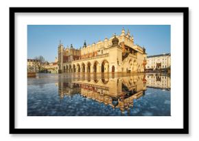 cloth hall in krakow, reflection