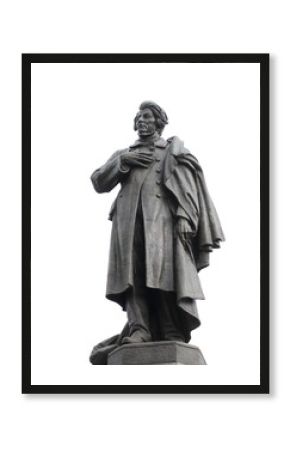 Polish poet Adam Mickiewicz monument in Warsaw, Poland