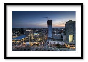 Night panorama of Warsaw