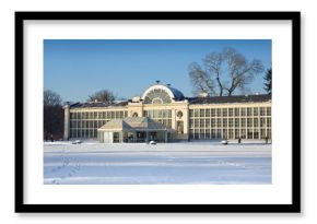 old orangery in Lazenki park, Warsaw, Poland at winter