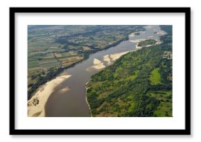 Aerial view - Vistula River near Warsaw, Poland