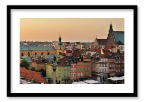 The old town at sunset. Warsaw, Poland -Stitched Panorama