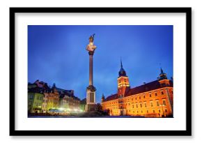 Old town in Warsaw, Poland at night