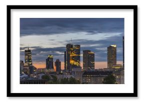 Warsaw city downtown panorama