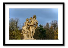 Hermaphroditus and Salmacis baroque statue in Lazienki Park, Warsaw