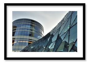 Glass building roof and tower